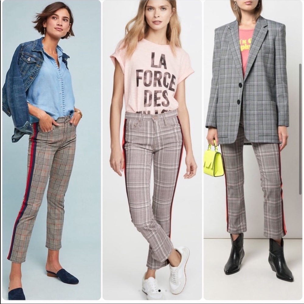 NWT Mother The Insider Plaid Print Pants Size 26